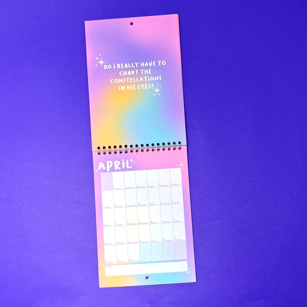 2025 A5 Taylor Swift Lyrics Wall Calendar