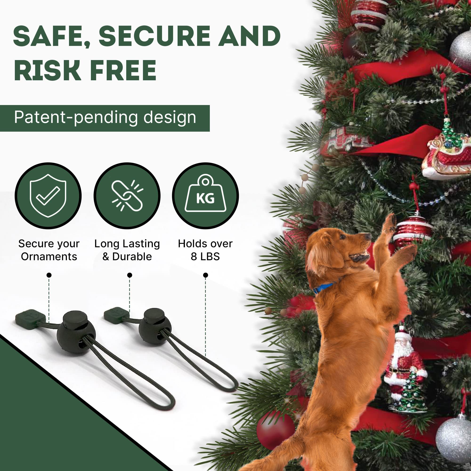 No-Slip Ornament Hooks for Hanging Christmas Decorations