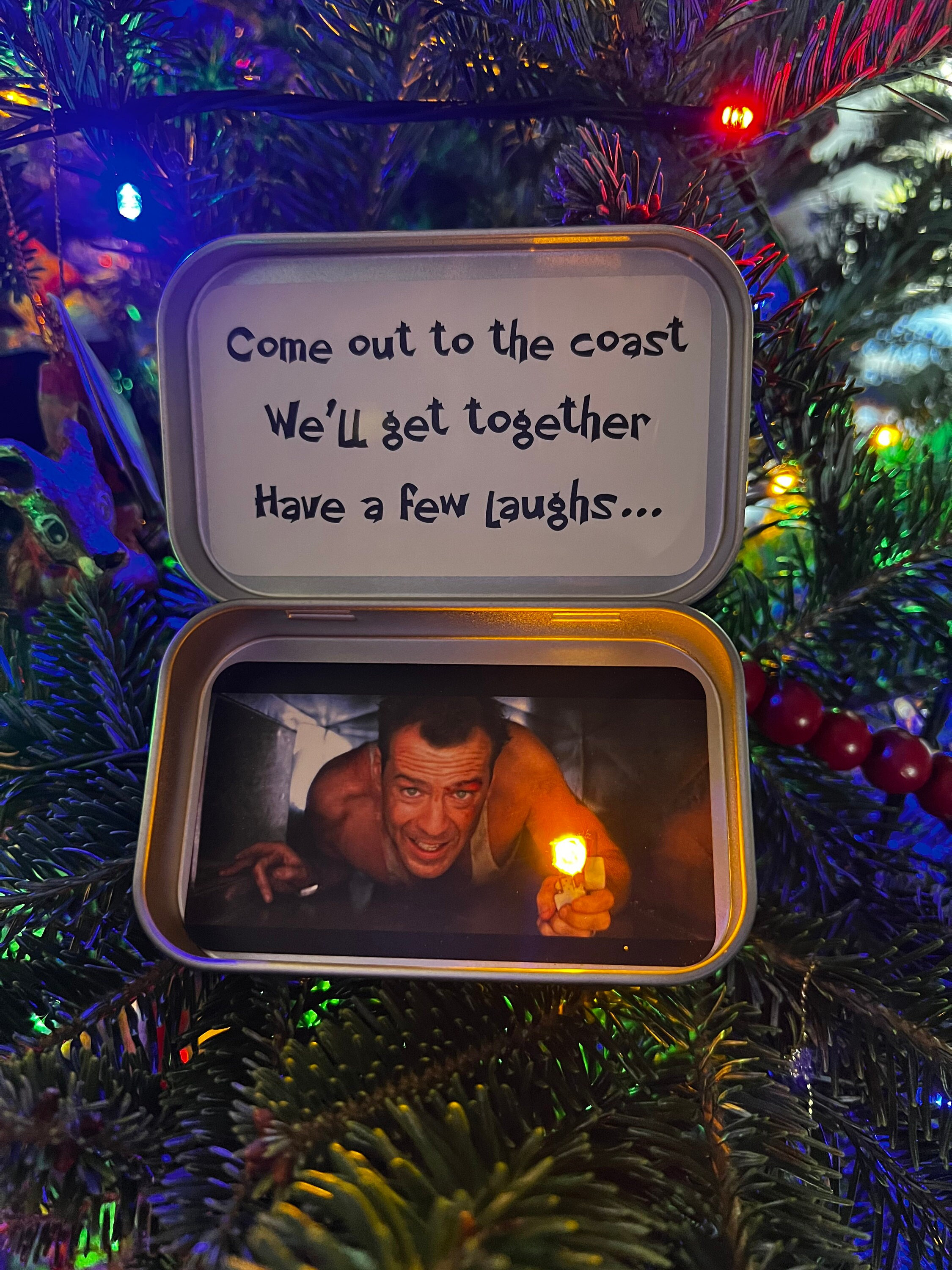 Die Hard Light up Ornament with hole for light John McClane