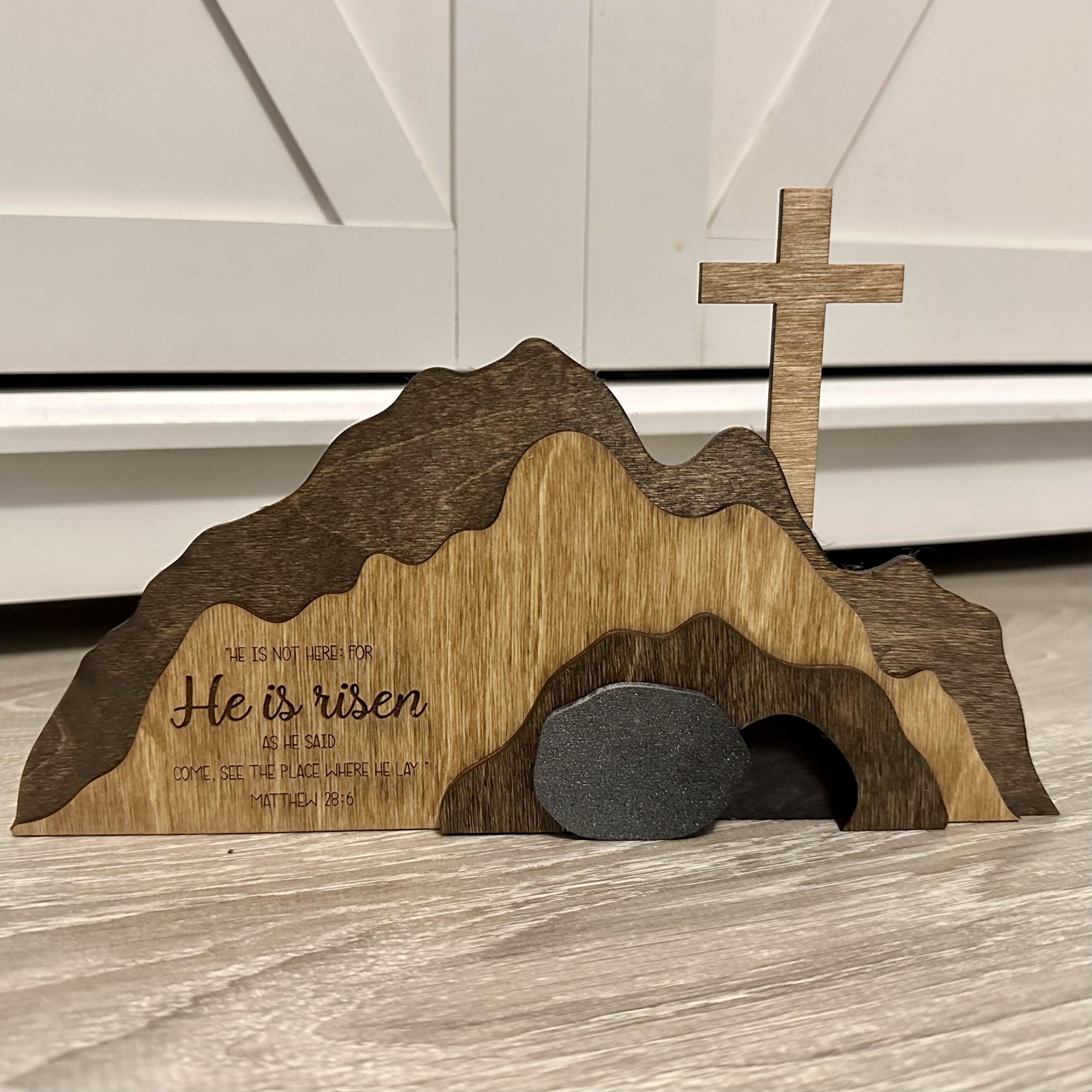 The empty tomb Easter Scene and Cross🔥Easter Hot Sale🔥
