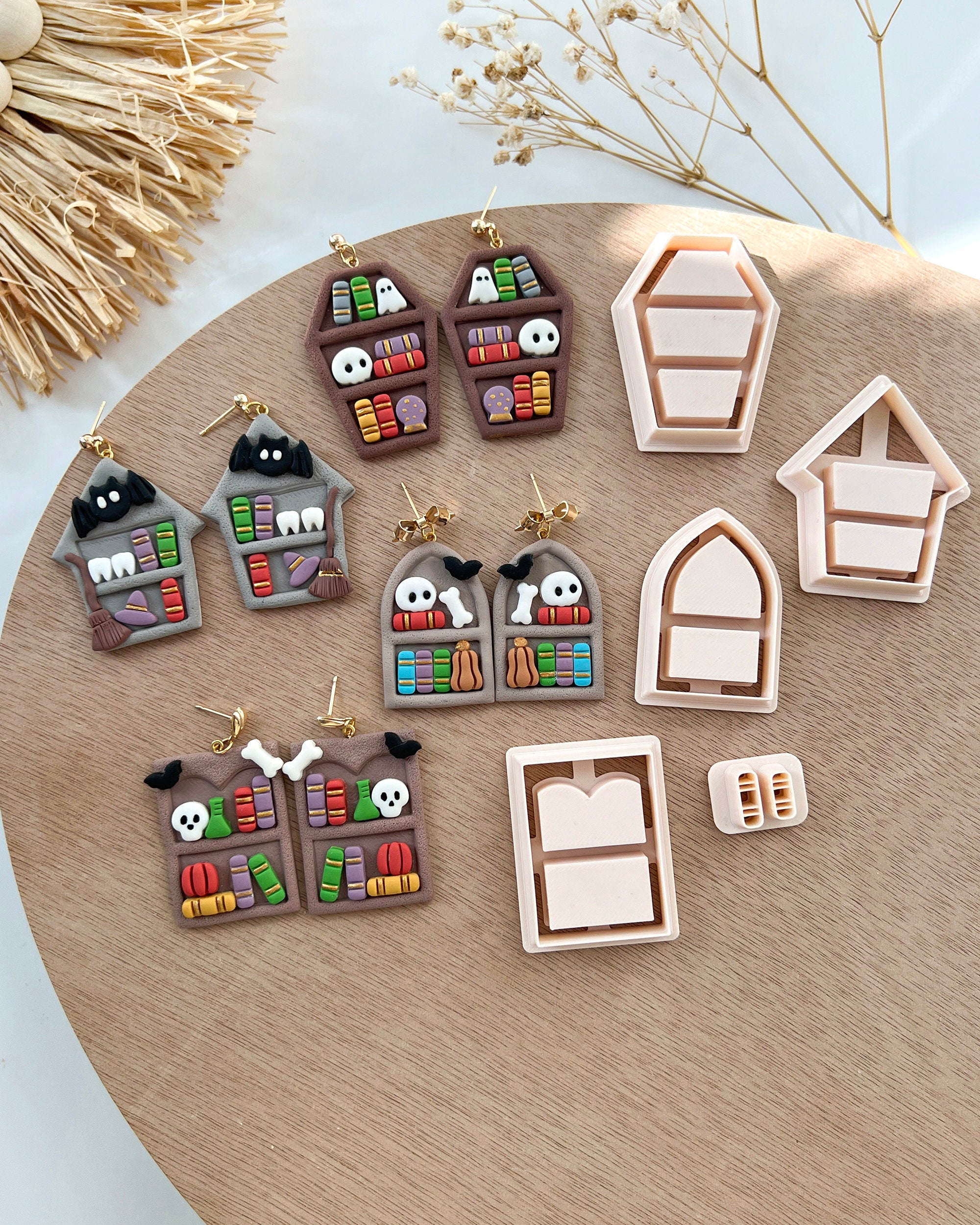 Halloween Bookshelf Polymer Clay Cutters