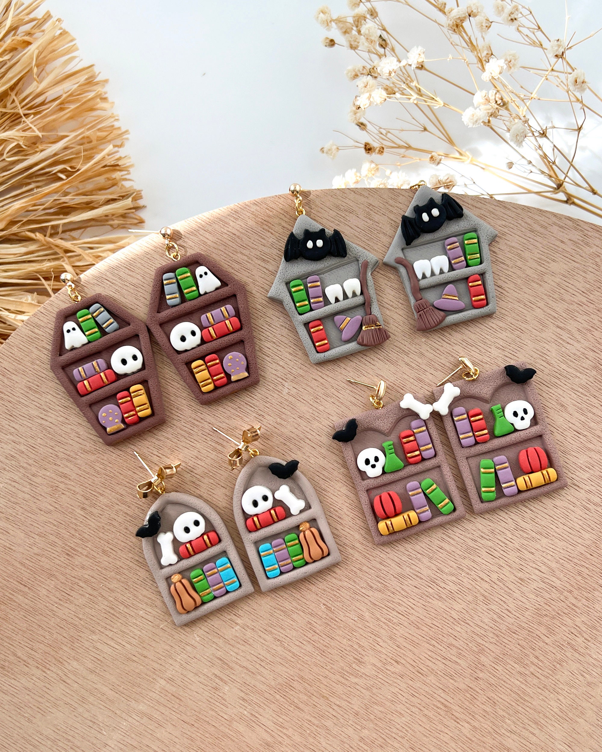 Halloween Bookshelf Polymer Clay Cutters