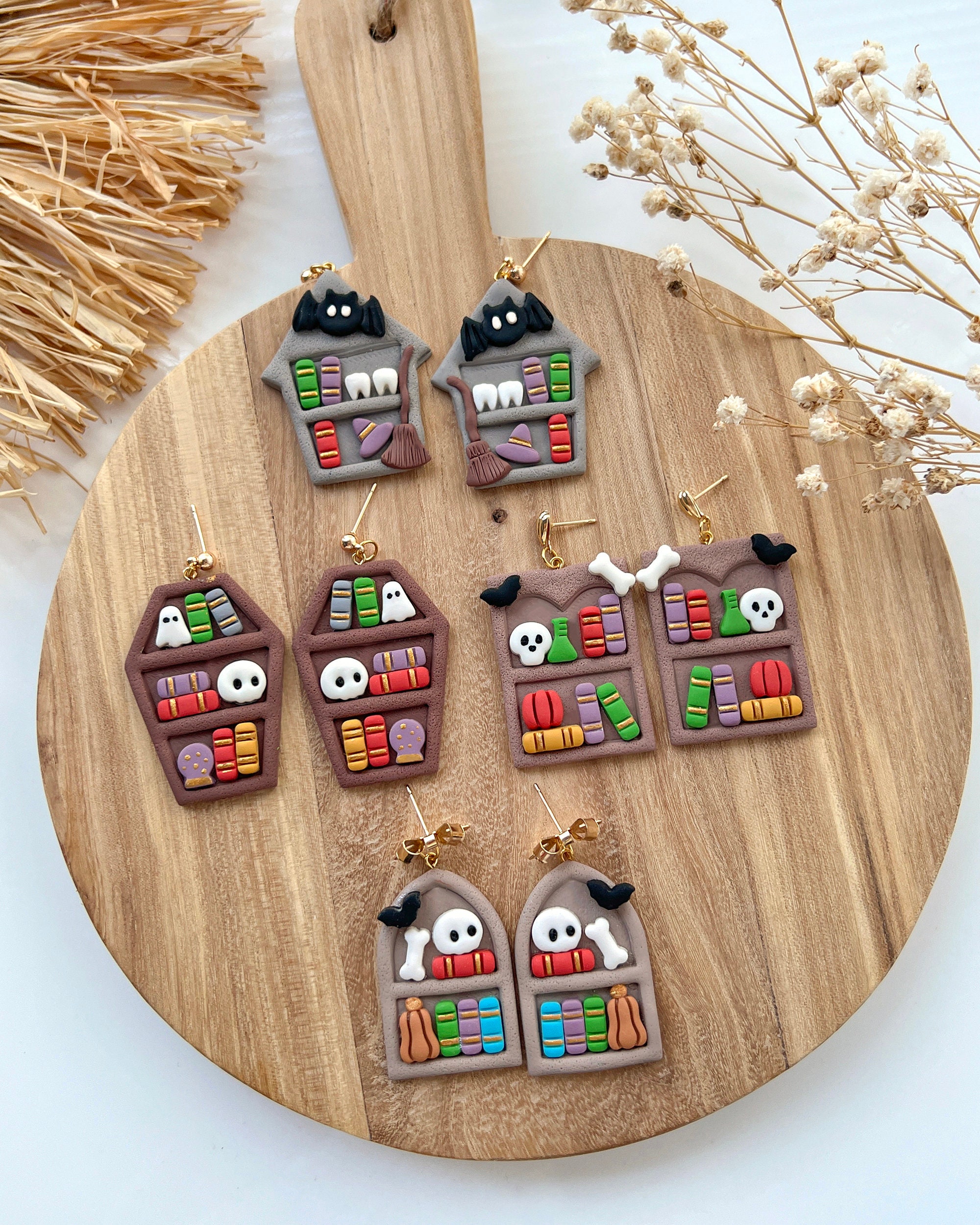 Halloween Bookshelf Polymer Clay Cutters