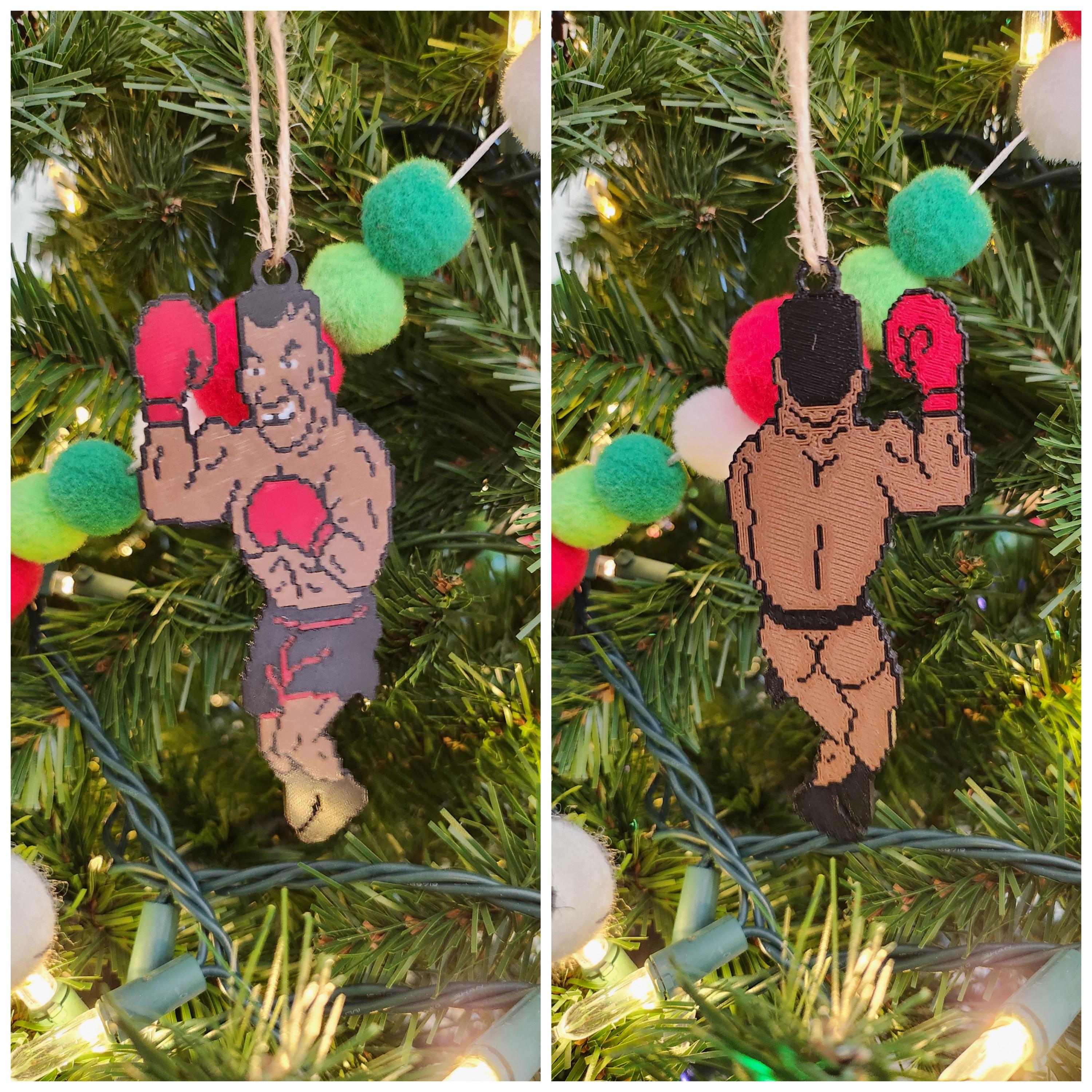 Mike Tyson Punch-Out and Cheeks-Out Ornament