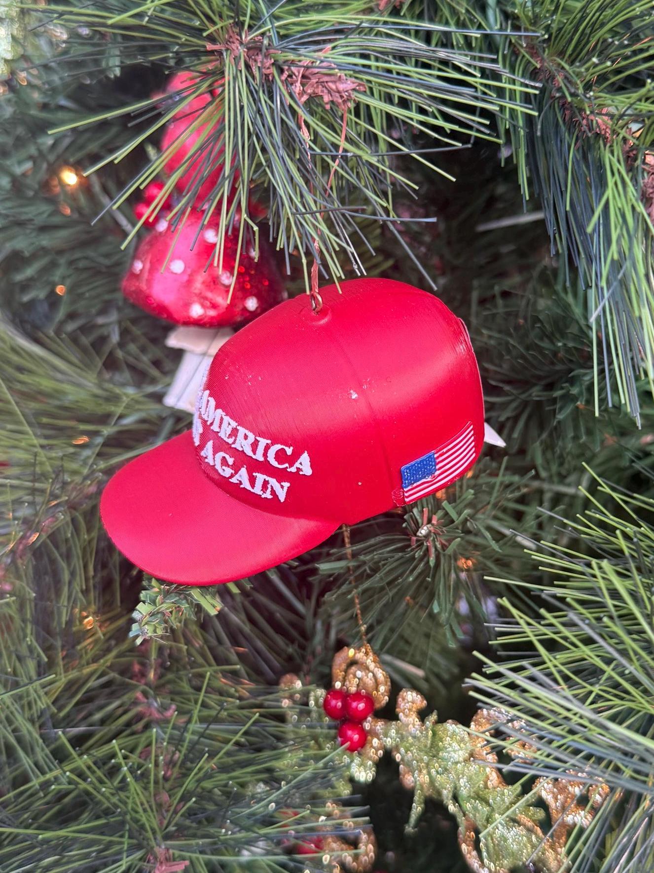 TRUMP 2024 MAGA cap Maga hat Christmas Ornaments