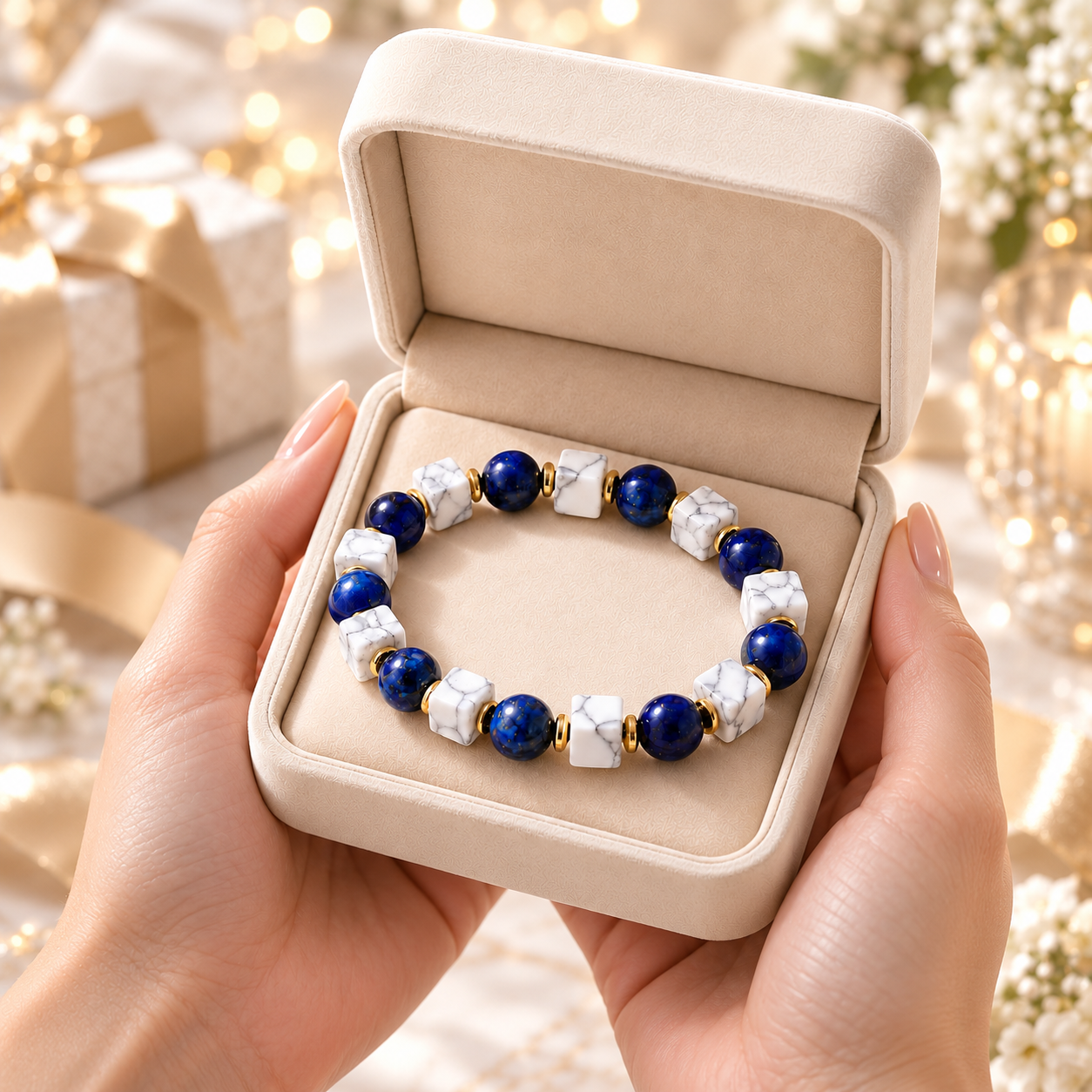 Natural Stone Harmony bracelet presented as a thoughtful gift
