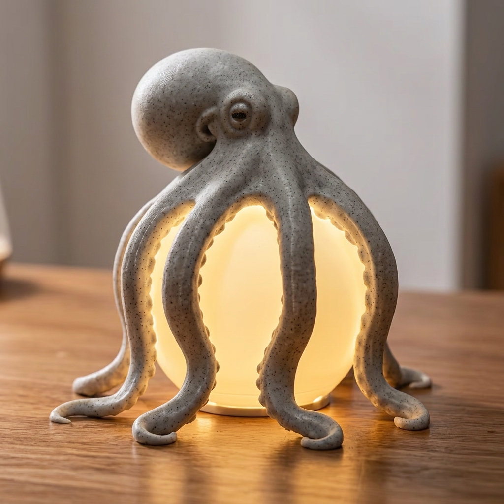 Octopus Ocean Decor Table Lamp - Marble