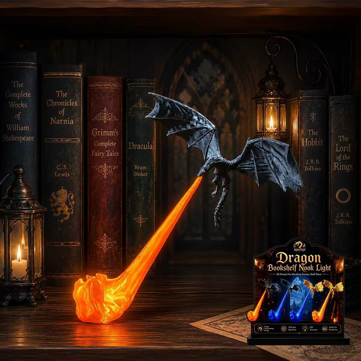 Flying Flame Dragon Night Light – Fantasy Table Atmosphere Light