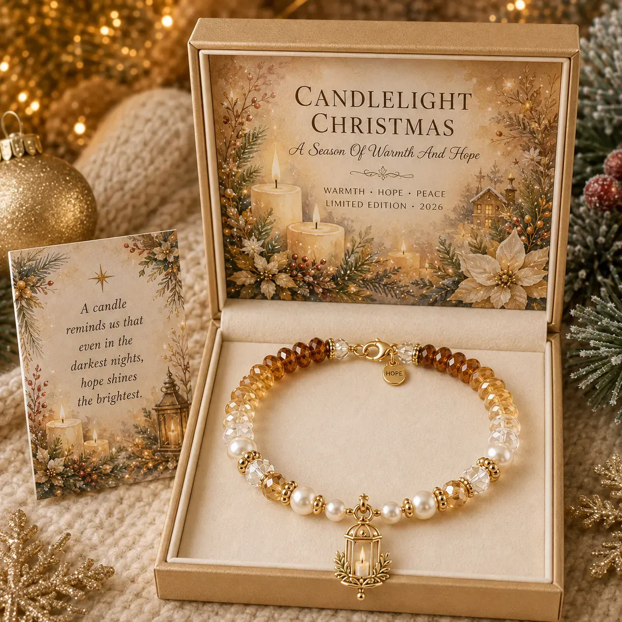 Candlelight Christmas bracelet design