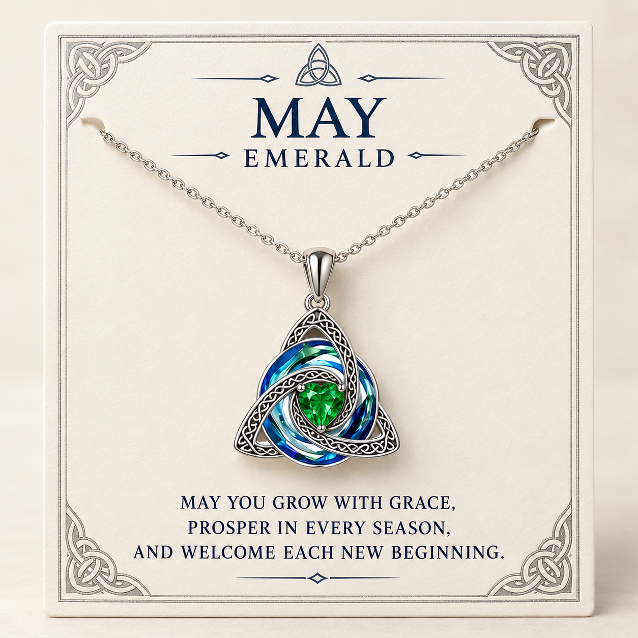 ✨Birthstone Celtic Trinity Knot Necklace – Meaningful Symbol of Love & Connection ❤️