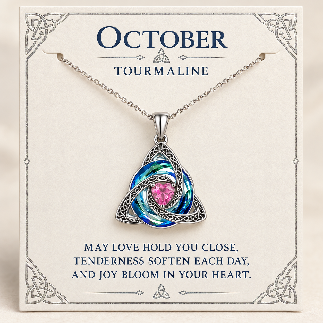 ✨Birthstone Celtic Trinity Knot Necklace – Meaningful Symbol of Love & Connection ❤️