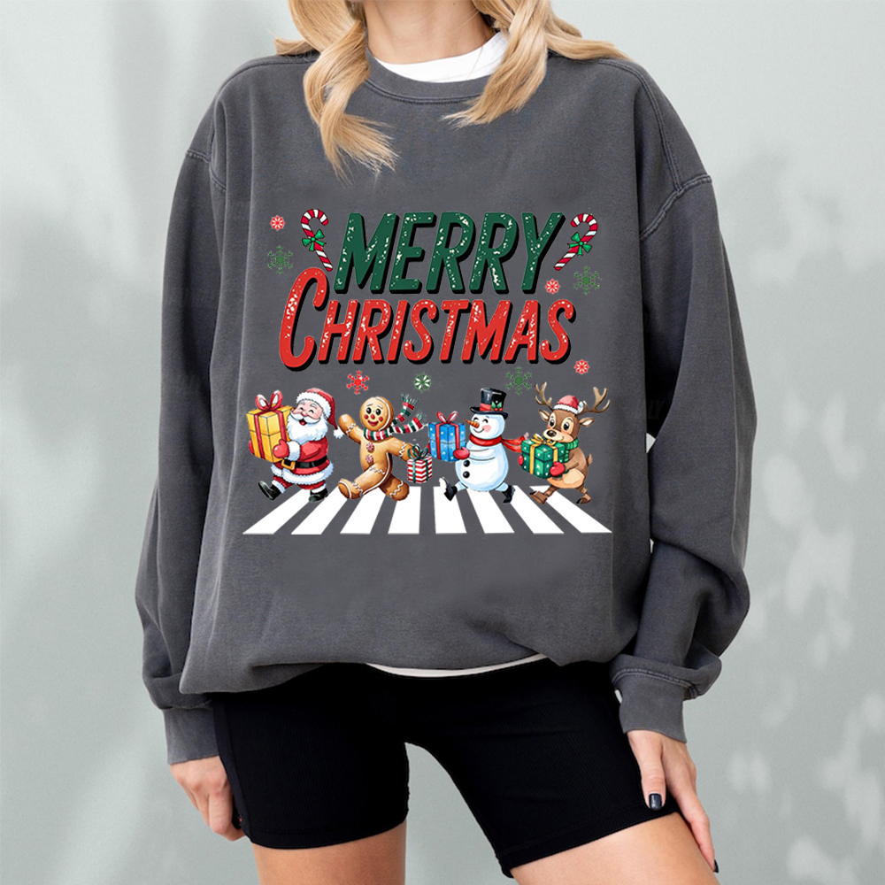 Funny Christmas Santas Member Fan016 Washed Sweatshirt