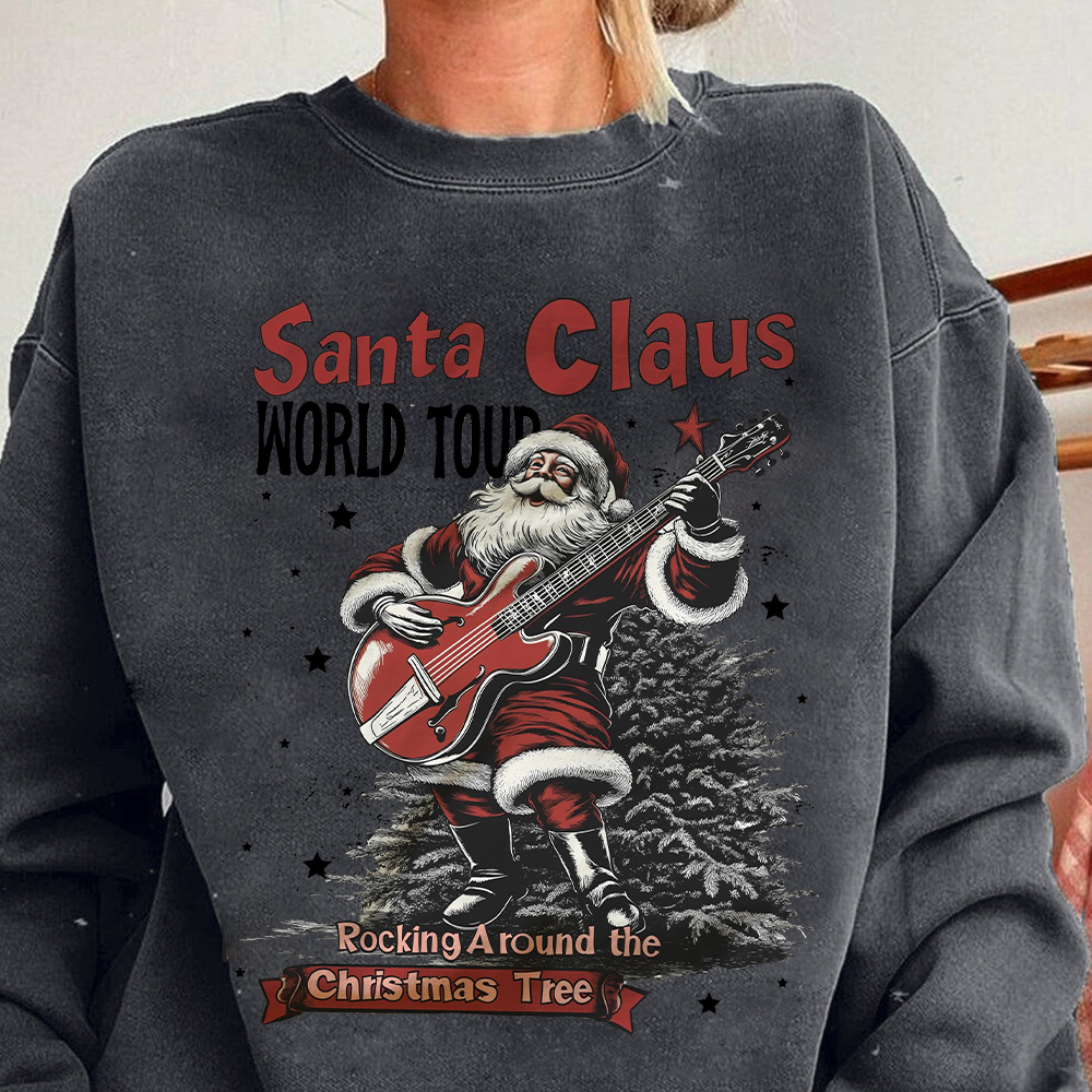 World Tour Rocking Around the Christmas Tree Fan018 Washed Sweatshirt