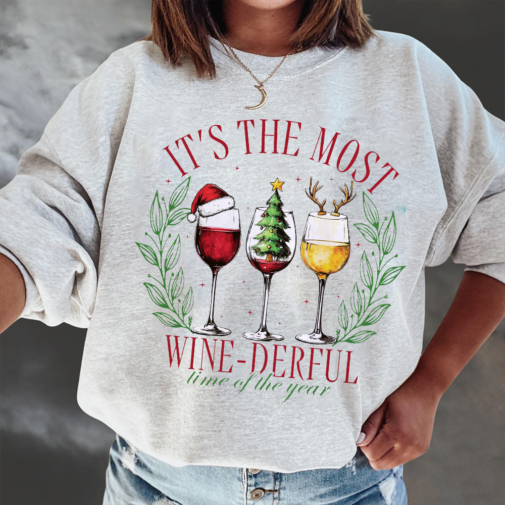 Christmas Wine Derful Party Fan019 Classic Sweatshirt