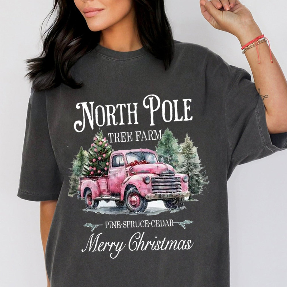 North Pole Tree Farm Fan001 Washed T-shirt