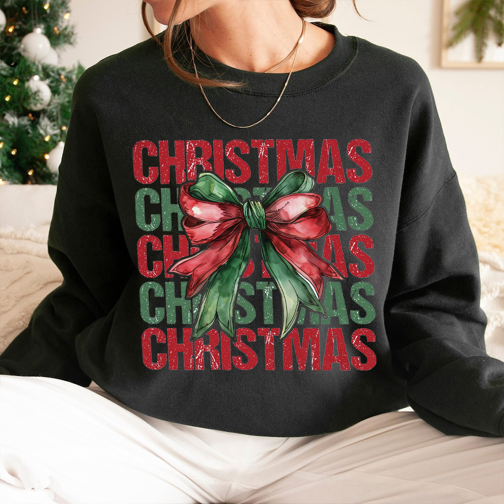 Shine With Christmas Coquette Bow Fan006 Classic Sweatshirt