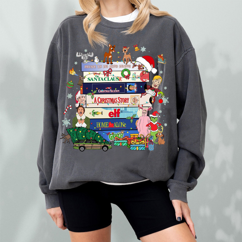 Christmas 90s Vintage Movie Fan013 Washed Sweatshirt