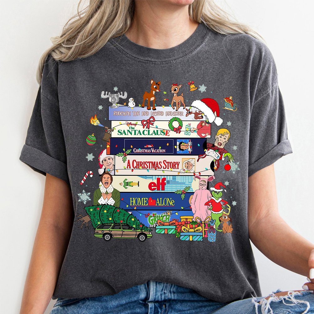 Christmas 90s Vintage Movie Fan013 Washed T-shirt
