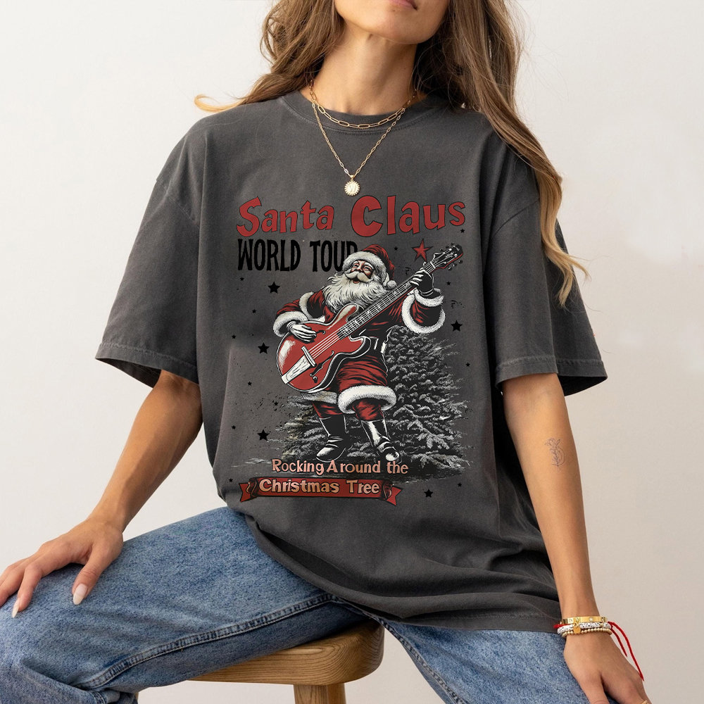 World Tour Rocking Around the Christmas Tree Fan018 Washed T-shirt