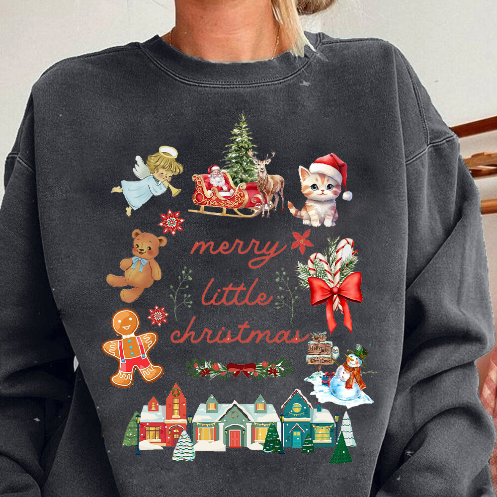 Merry Little Christmas Fan020 Washed Sweatshirt