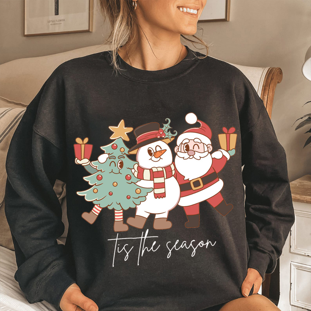 Retro Christmas Friends Greeting Fan012 Classic Sweatshirt