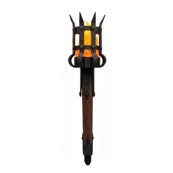 Medieval Torch Wall Sconce: Battery LED Realistic Candle Light with Remote - Torch + Wall Mount / Orange