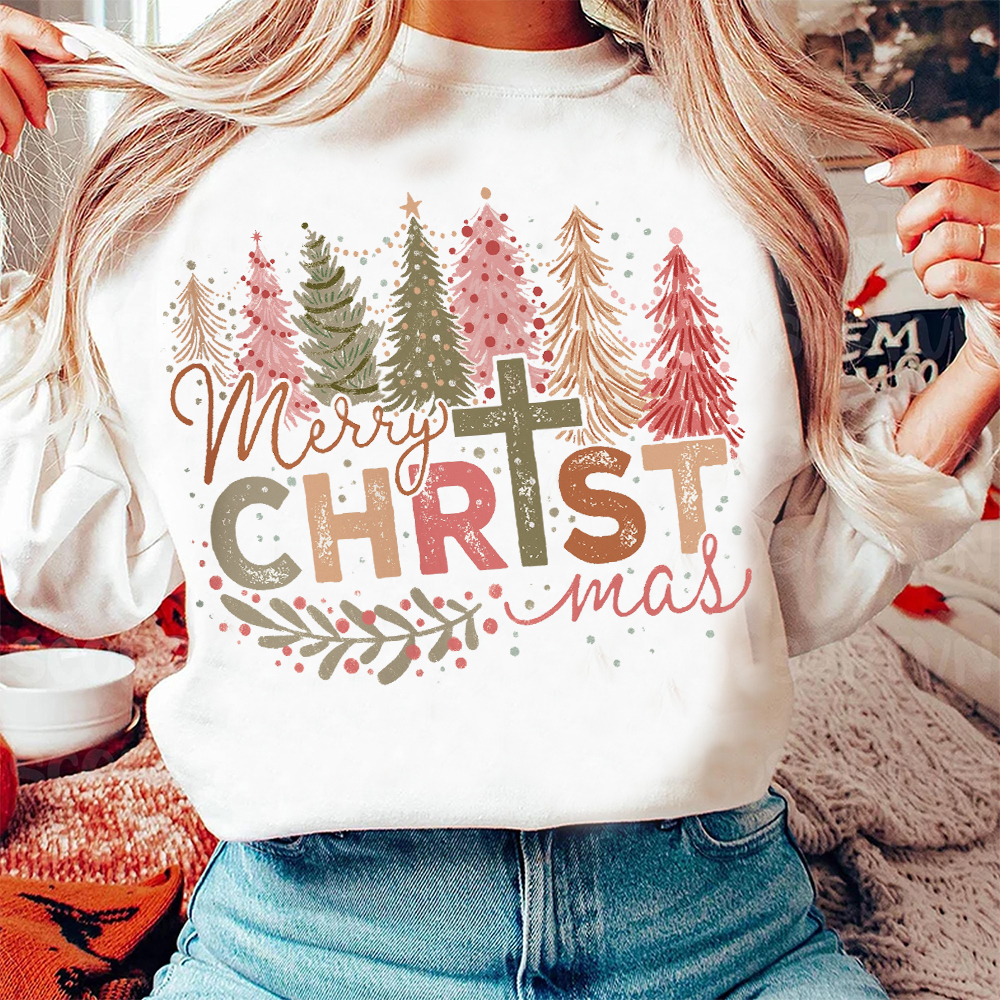 Merry Christmas Around Trees Fan007 Classic Sweatshirt