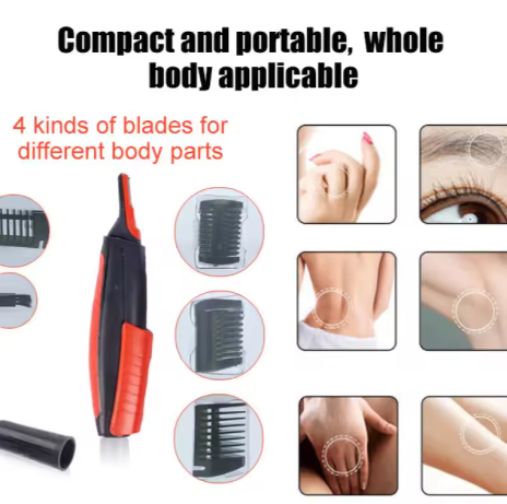Portable Electric Eyebrow & Ear Trimmer with LED Light – Personal Care Hair Clipper