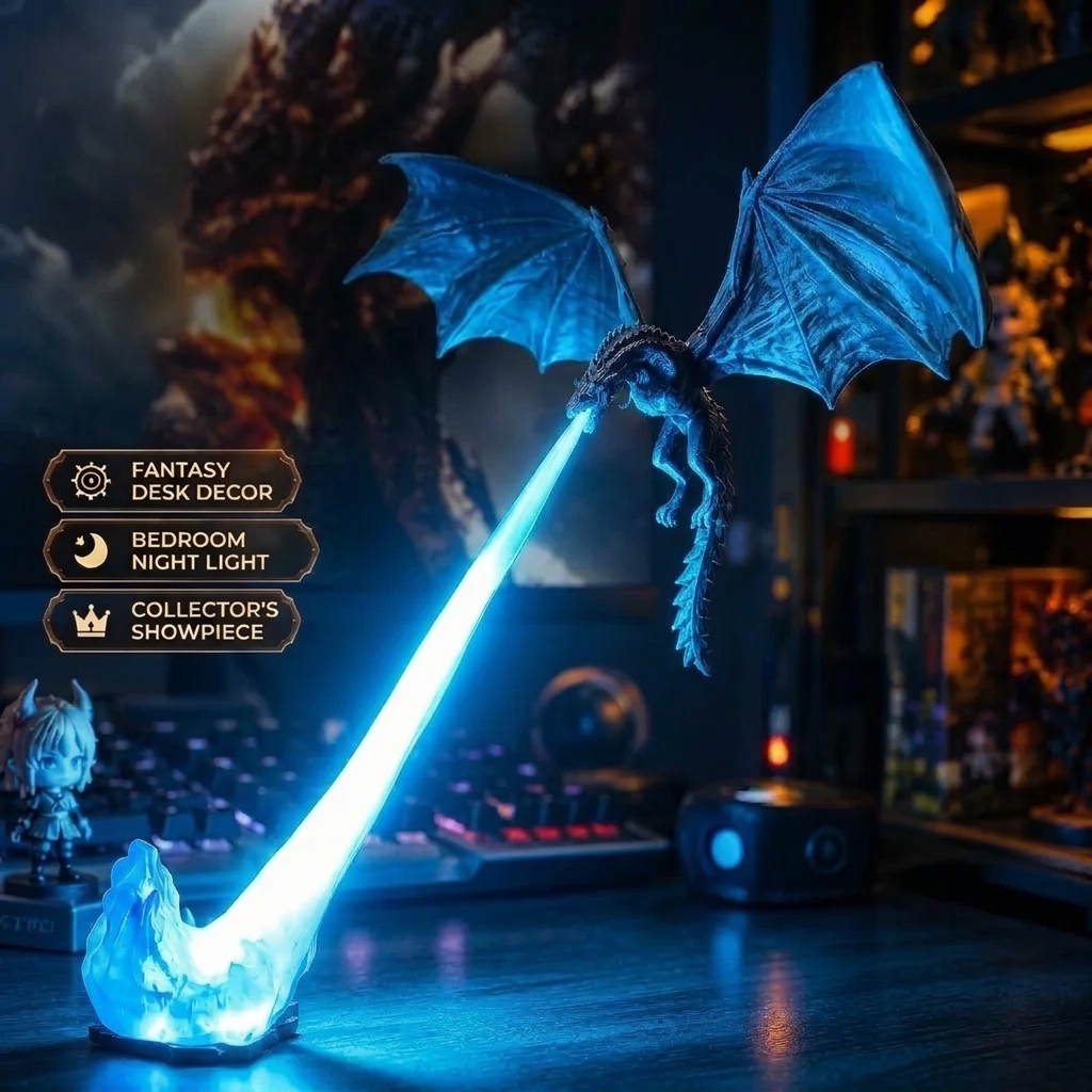 Flying Flame Dragon Night Light – Fantasy Table Atmosphere Light