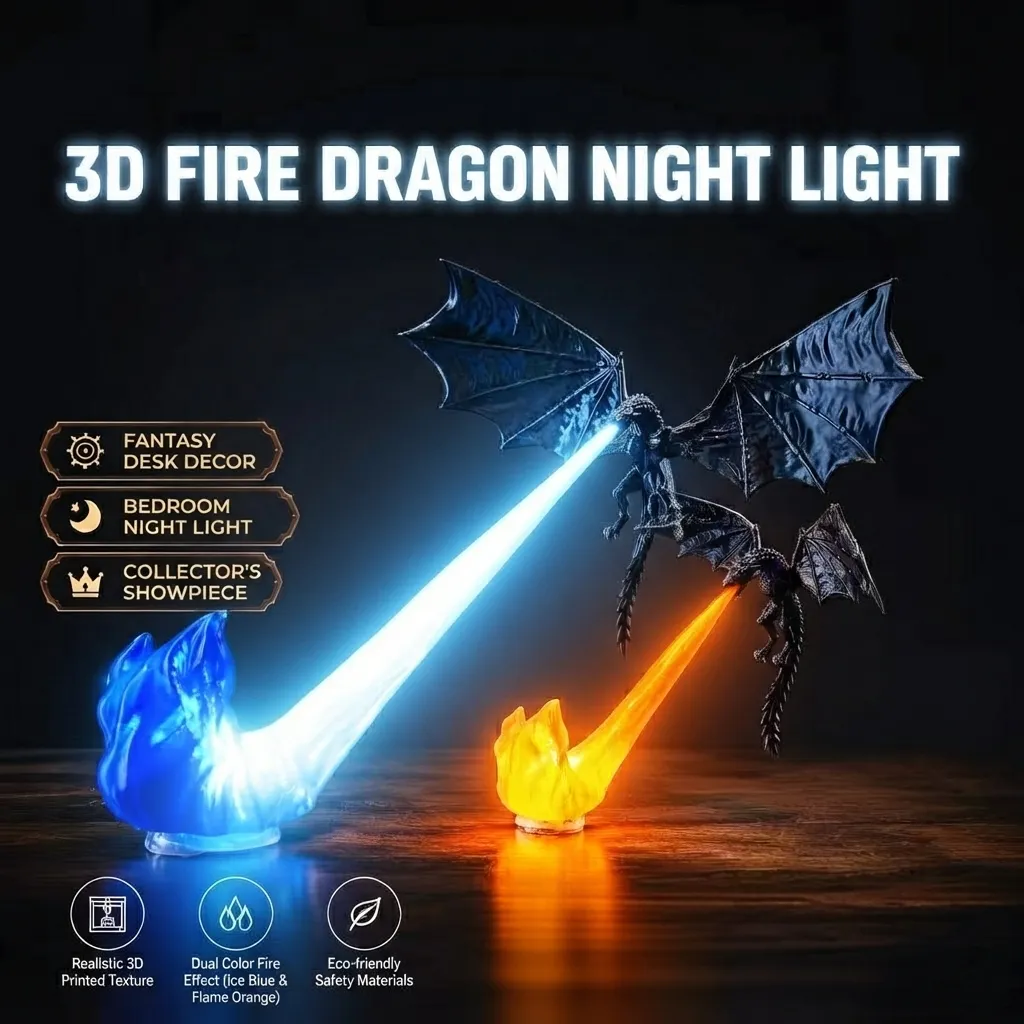 Flying Flame Dragon Night Light – Fantasy Table Atmosphere Light