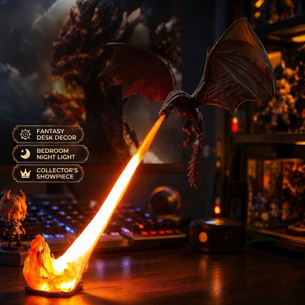 Flying Flame Dragon Night Light – Fantasy Table Atmosphere Light