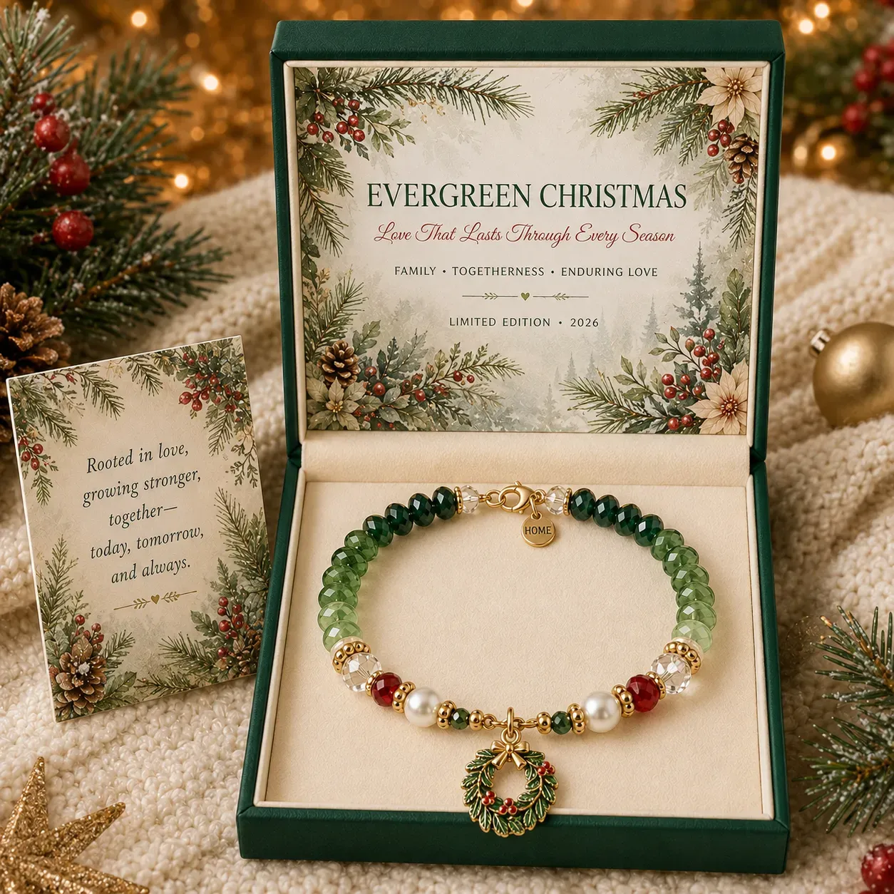 Evergreen Christmas bracelet design
