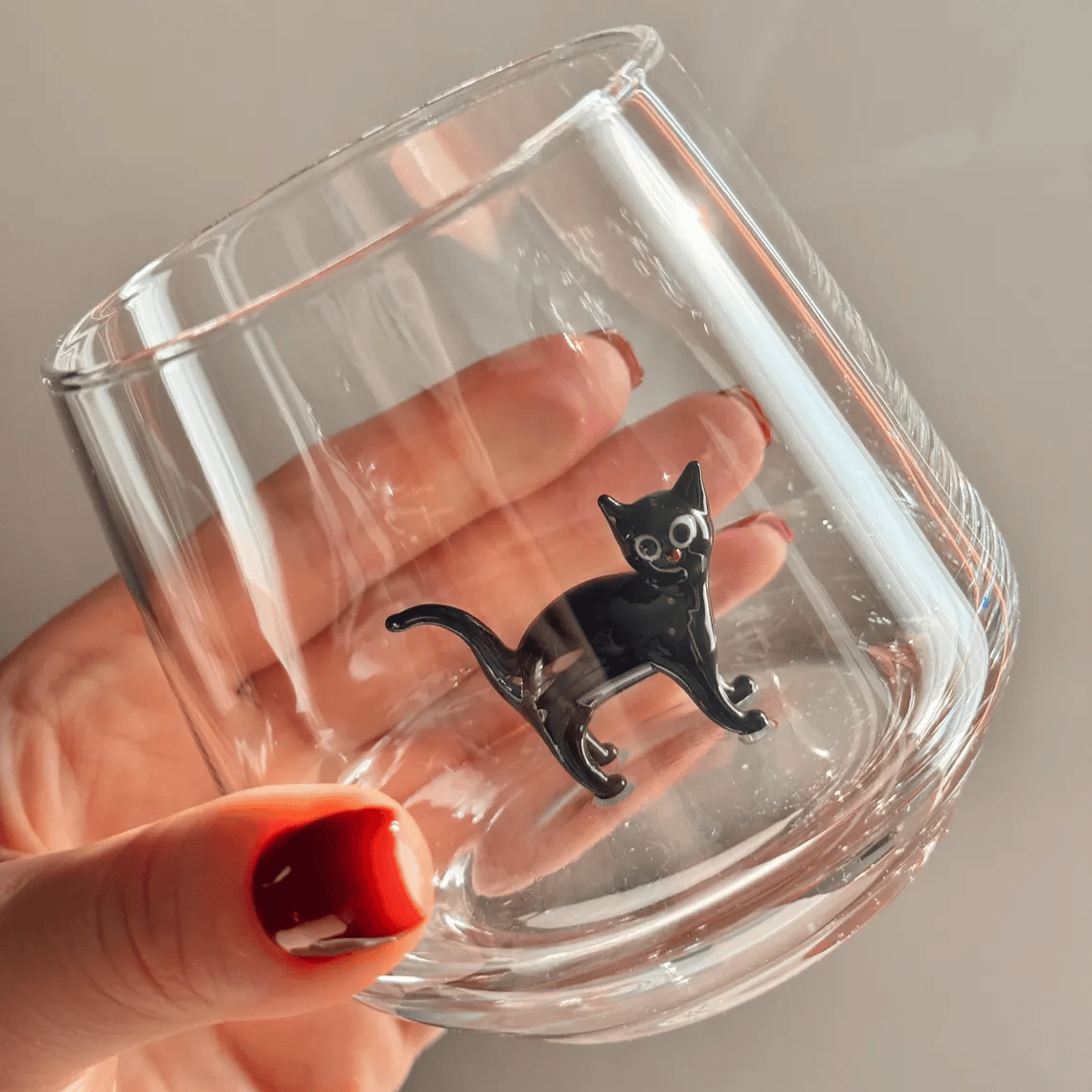 Handmade Cat Wine Glass