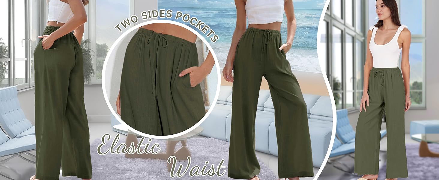 2023 Summer Flowy Linen Pants