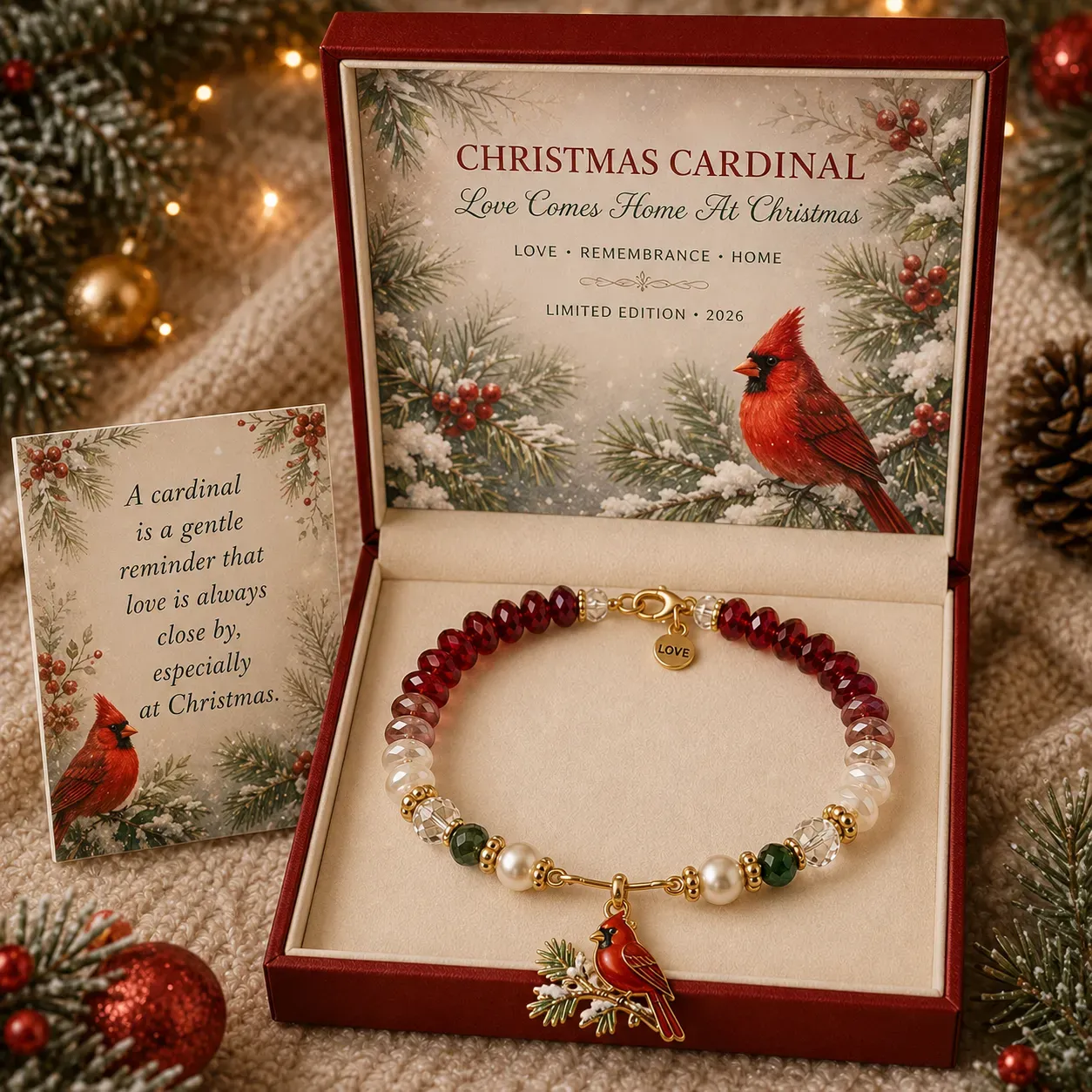 Christmas Cardinal bracelet design