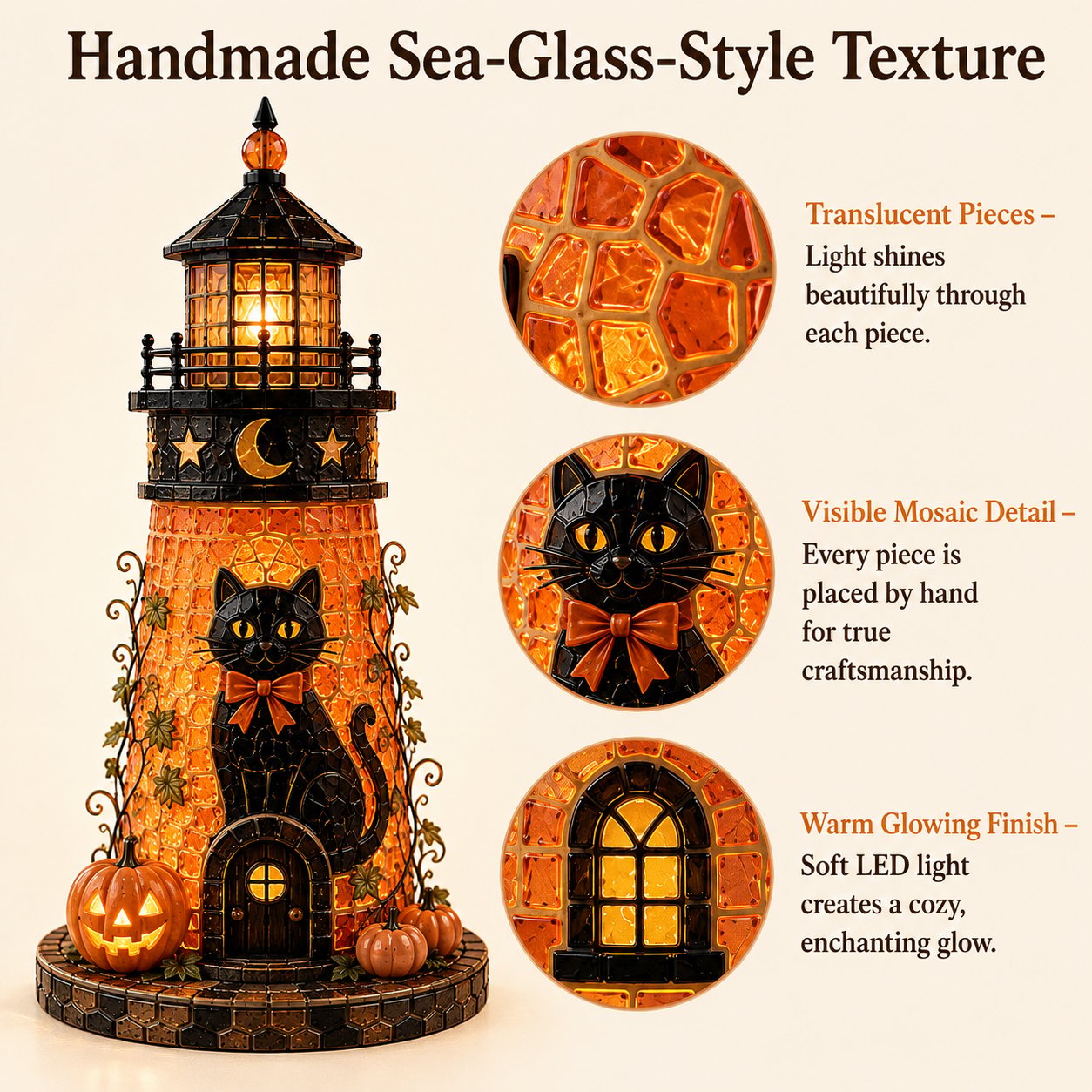 DIY Sea Glass  – 🎃Halloween Lighthouse