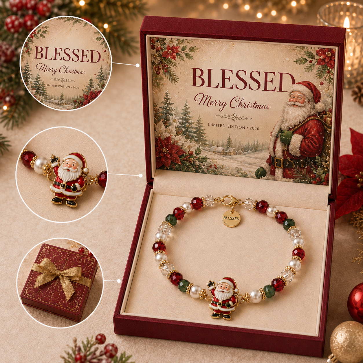 Christmas bracelets inspired by holiday traditions and meaningful messages