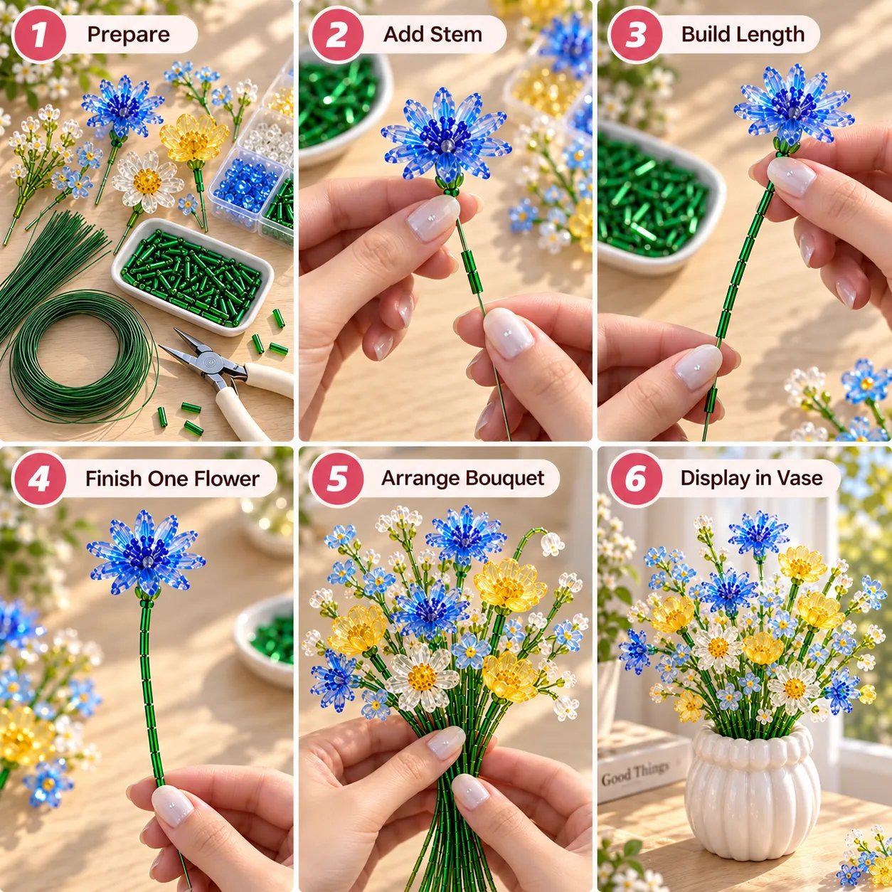 DIY flower making process