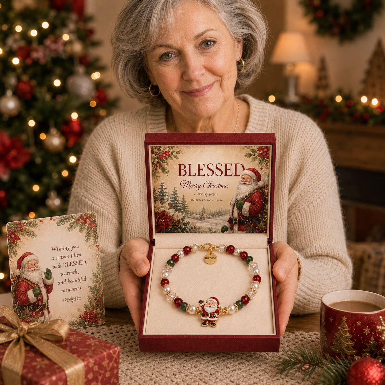 Christmas meaning bracelet presented as a thoughtful holiday gift