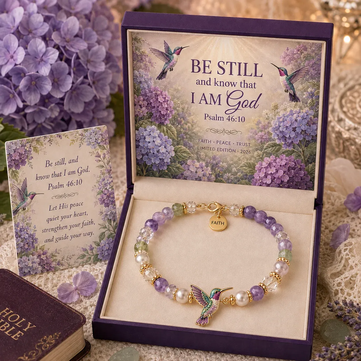 Hummingbird faith bracelet