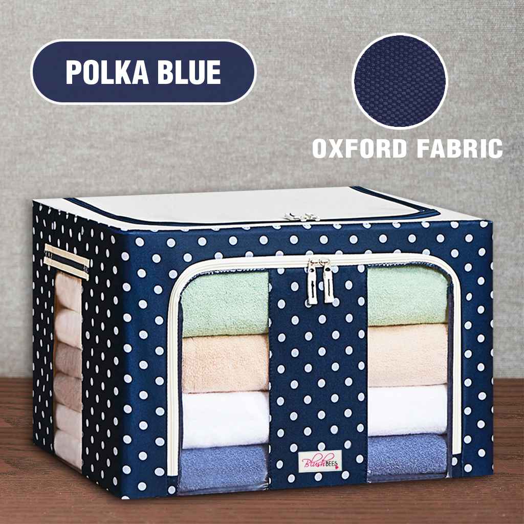  Collapsible Oxford Fabric Storage Boxes for Clothes/Quilts/Linen with Metal Supports