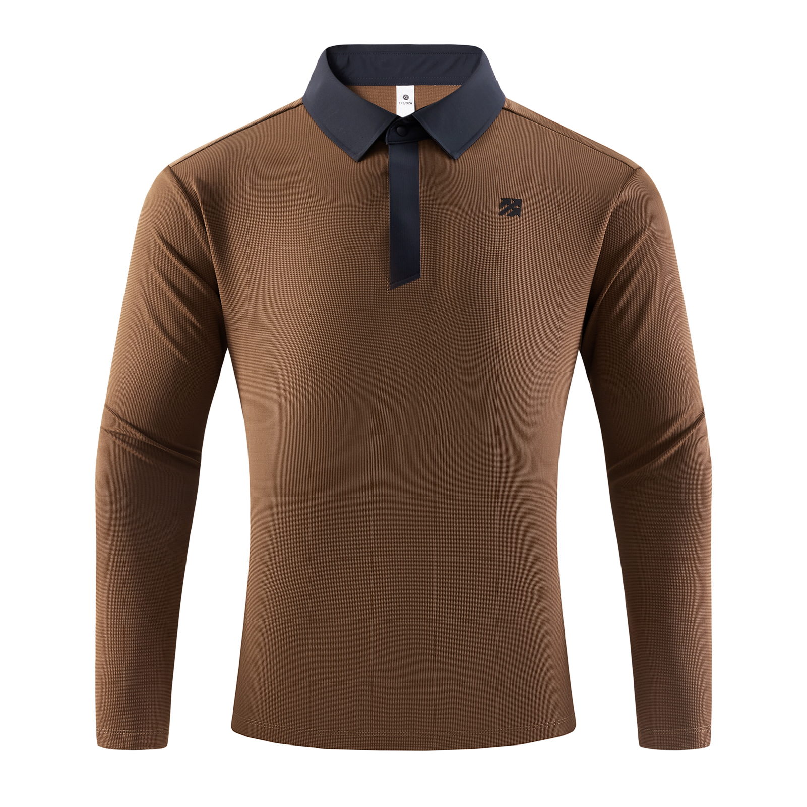 Senbwl Men's Brushed High Stretch Long Sleeve Polo Shirt