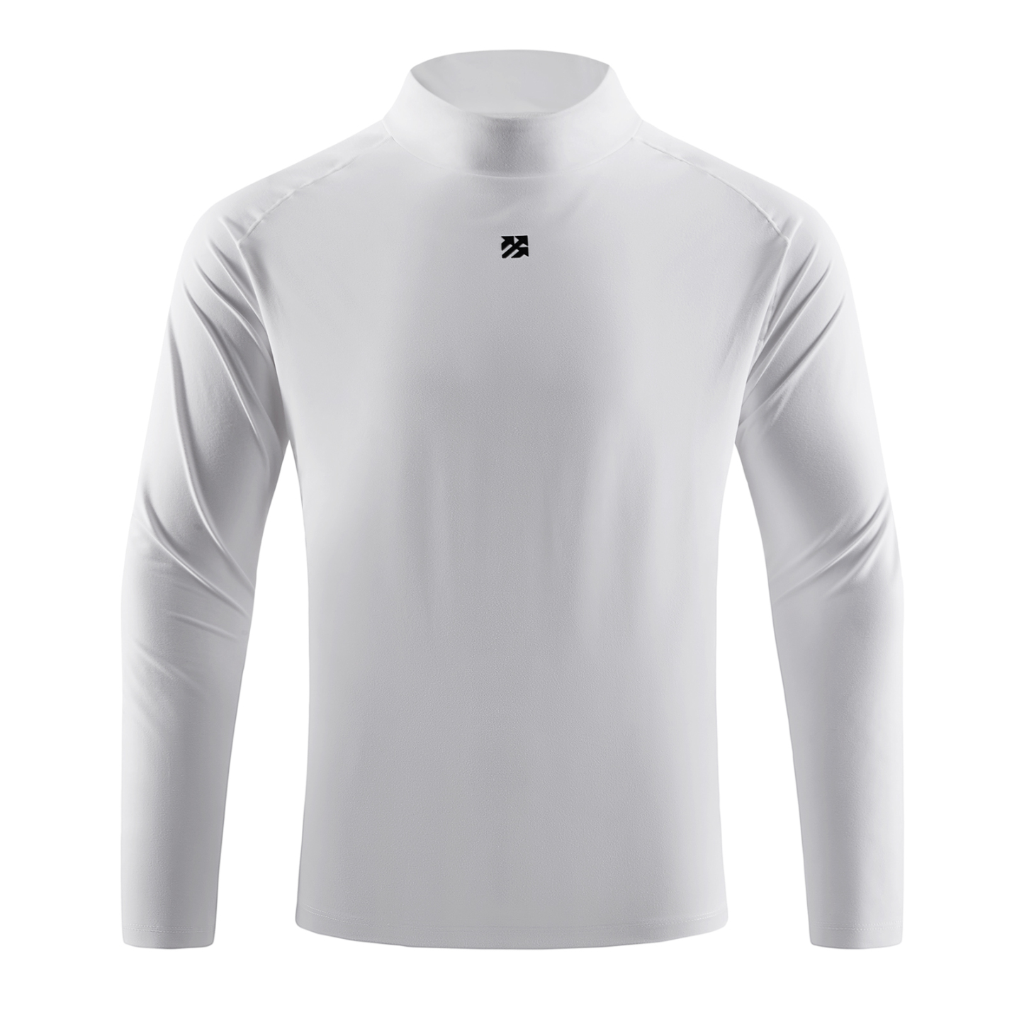 Senbwl Men's Double-Sided Brushed Mock Neck Long Sleeve T-Shirt-Senbwl Sports