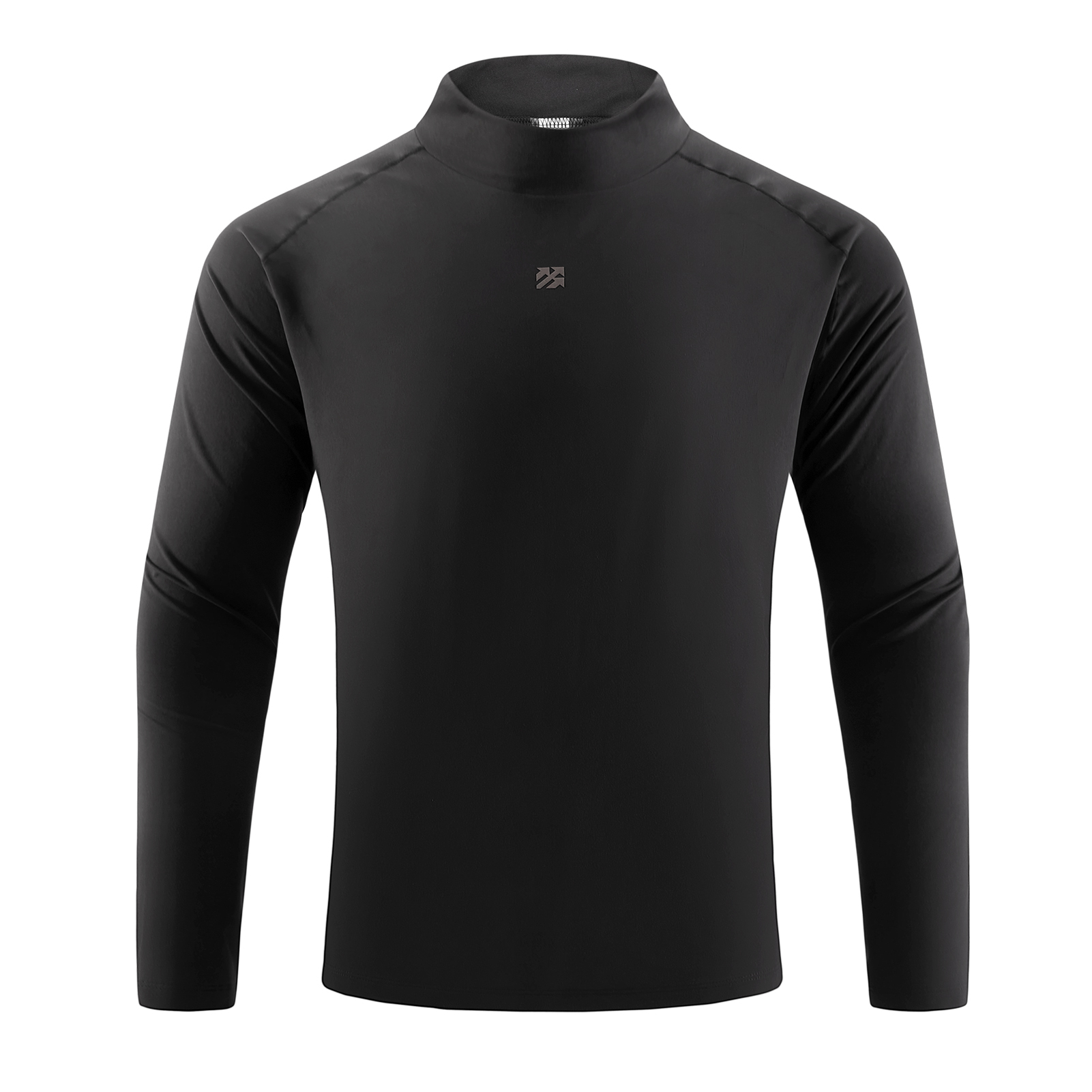 Senbwl Men's Double-Sided Brushed Mock Neck Long Sleeve T-Shirt-Senbwl Sports