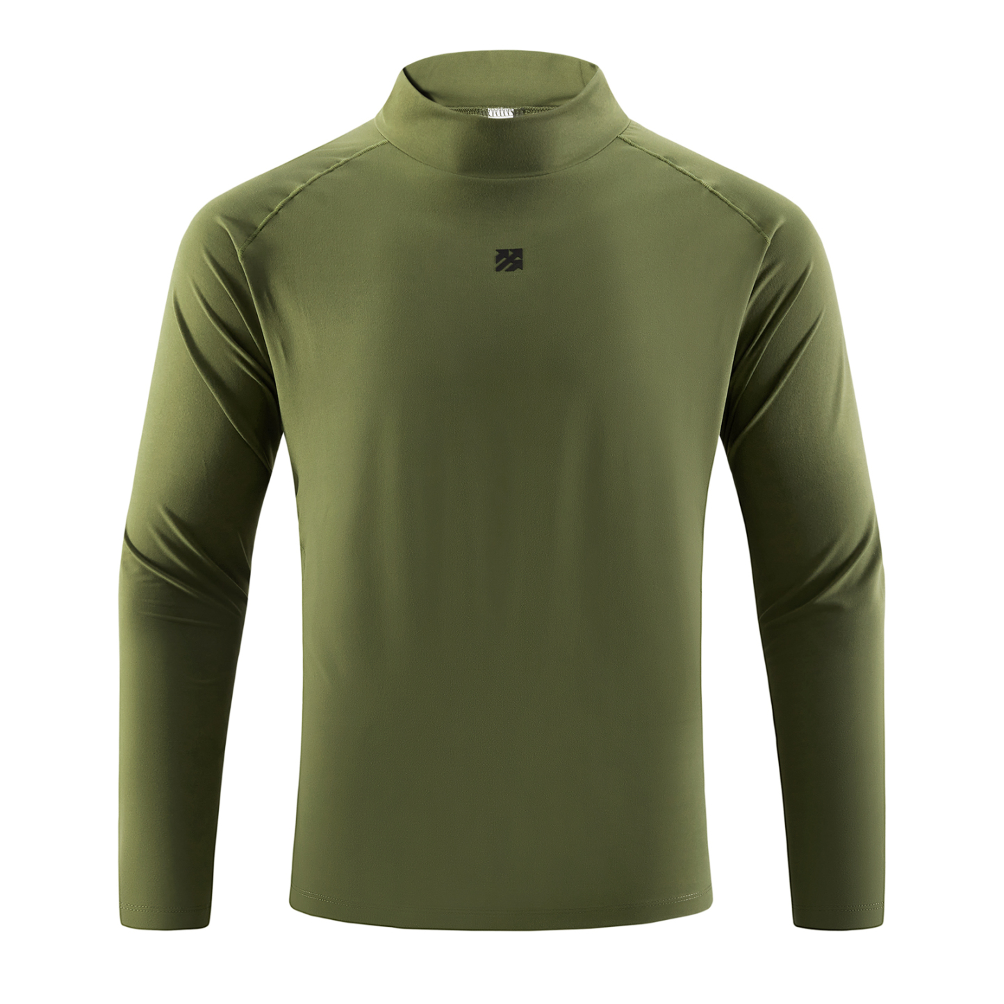 Senbwl Men's Double-Sided Brushed Mock Neck Long Sleeve T-Shirt-Senbwl Sports