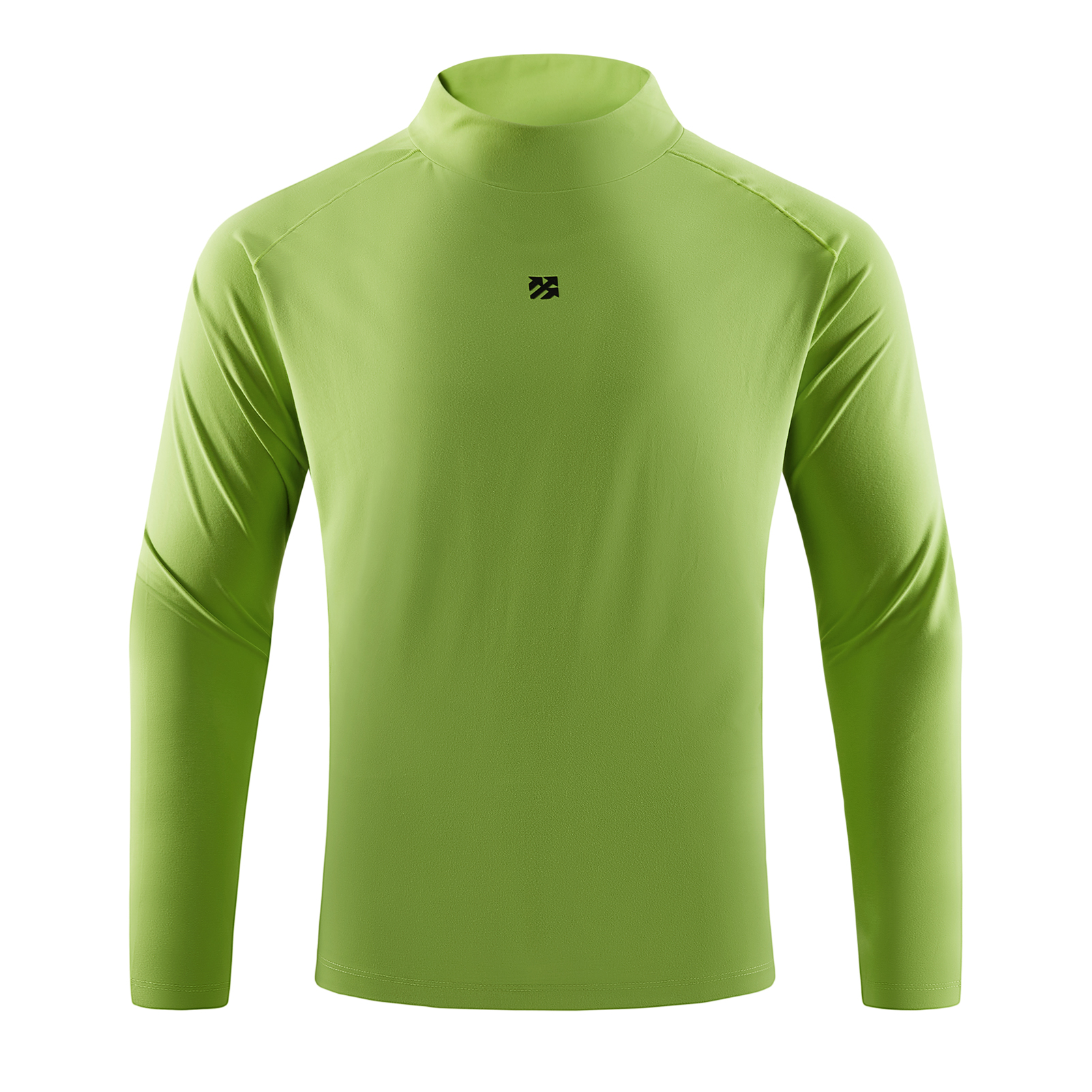 Senbwl Men's Double-Sided Brushed Mock Neck Long Sleeve T-Shirt-Senbwl Sports