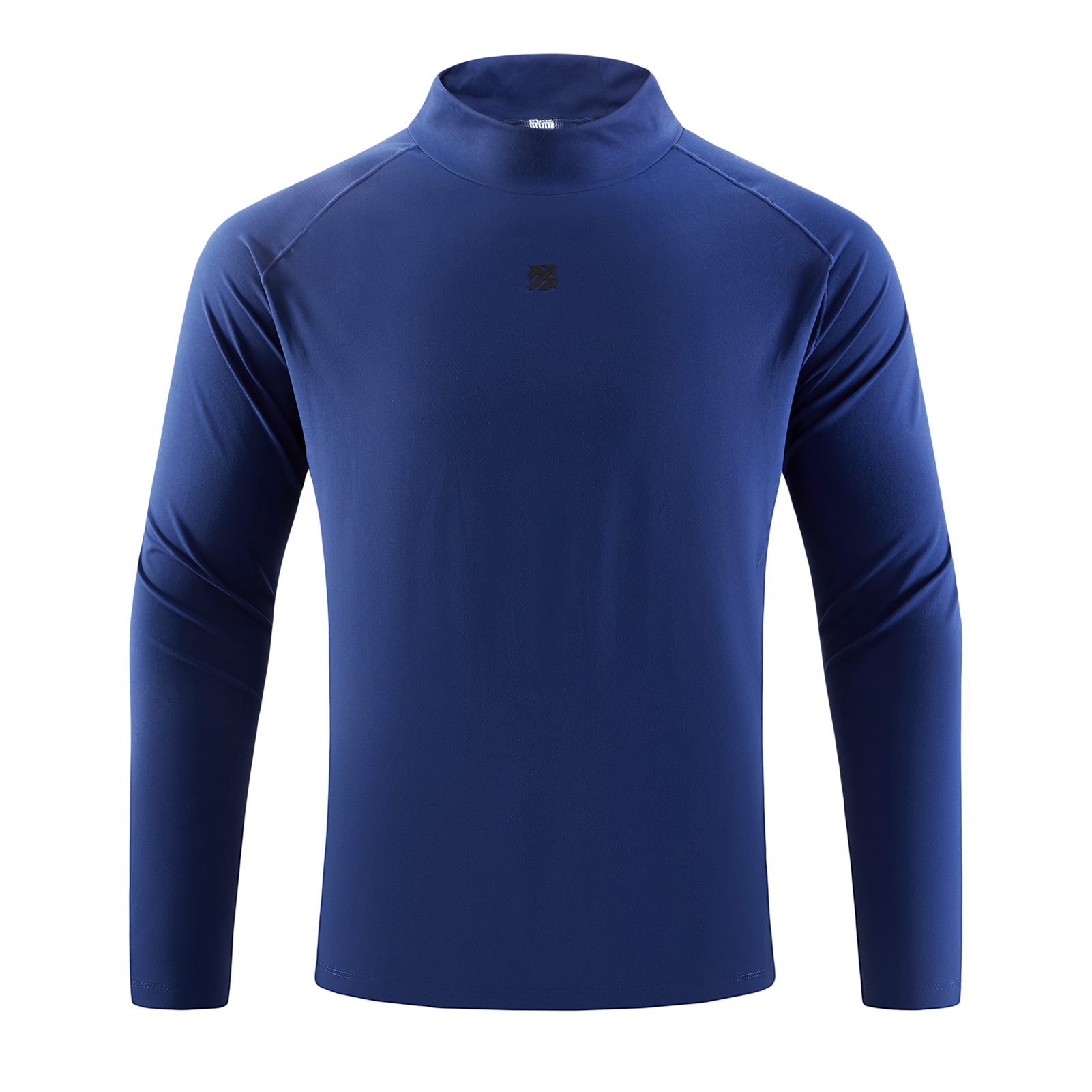 Senbwl Men's Double-Sided Brushed Mock Neck Long Sleeve T-Shirt-Senbwl Sports