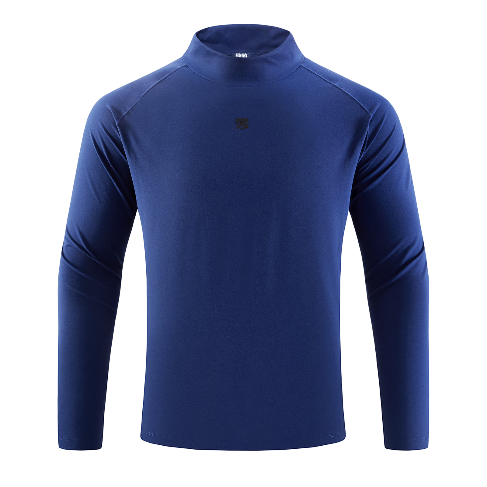 Senbwl Men's Double-Sided Brushed Mock Neck Long Sleeve T-Shirt-Senbwl Sports