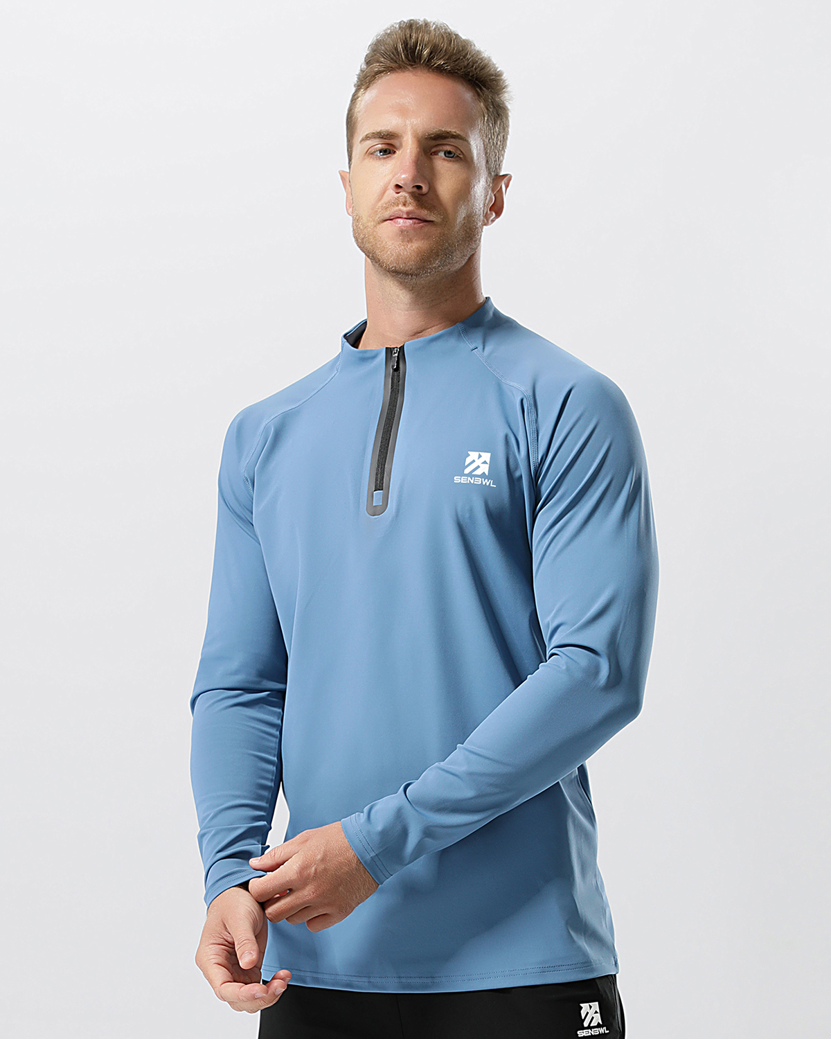 Senbwl Men's Quick Drying High Stretch Long Sleeve Polo Shirts -Senbwl Sports