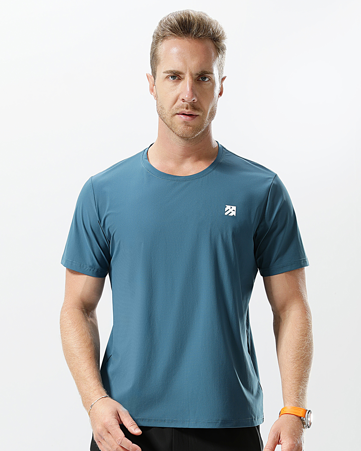 Senbwl Men's UPF 50+ Padel T-Shirt with Grid Texture-Senbwl Sports